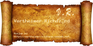 Vertheimer Richárd névjegykártya